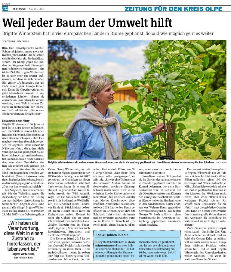 Weil jeder Baum der Umwelt hilft